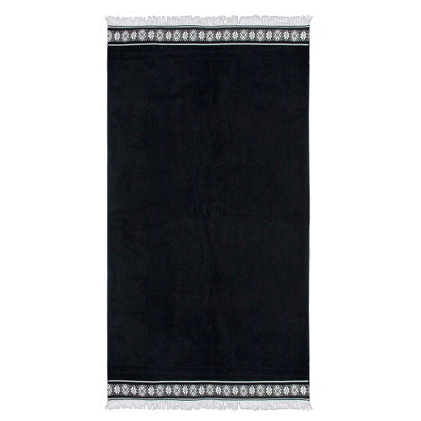 Πετσέτα Θαλάσσης (80x150) White Fabric Kazak Black