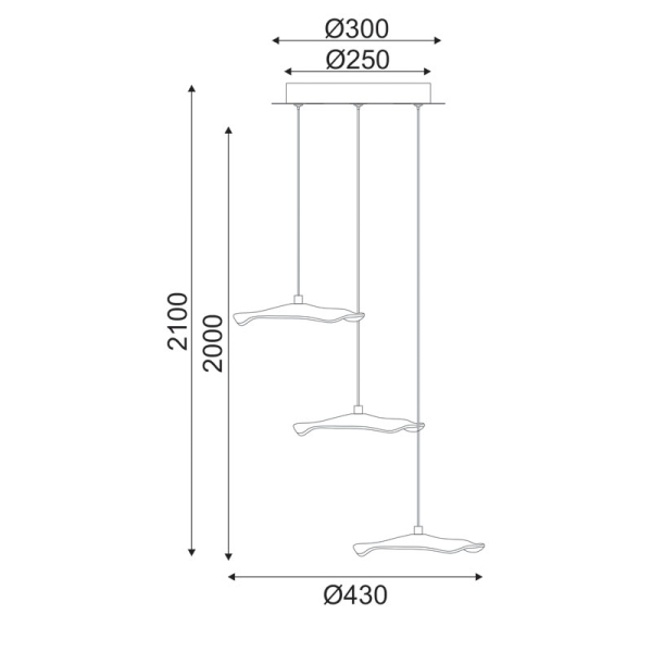 Φωτιστικό Οροφής Led Aca Ninfea ZM34LEDP45BR Brass