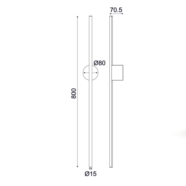 Απλίκα Τοίχου Led Aca Avenue ZM16LEDW80BK Black