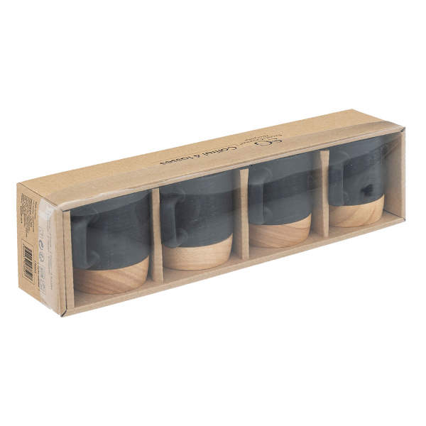 Φλυτζάνια Espresso 120ml (Σετ 4τμχ) S-D Black Bamboo 176953