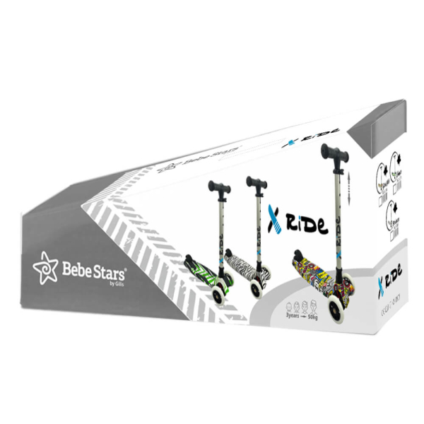 Παιδικό Πατίνι Τρίτροχο (3+ Ετών) Bebe Stars Xride Lime 661-174