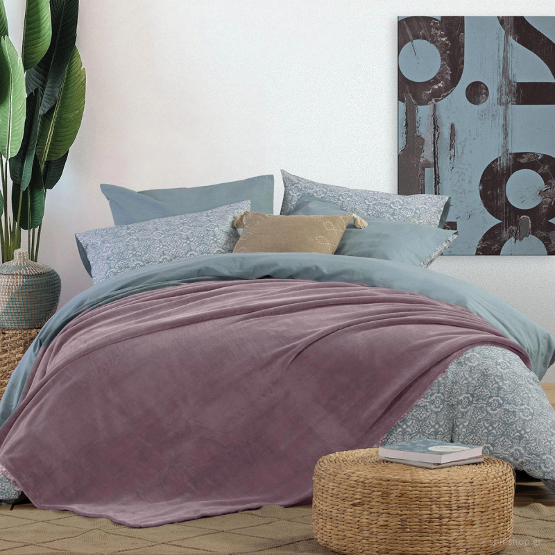 Κουβέρτα Fleece Μονή (160x220) Nef-Nef Cosy Mauve