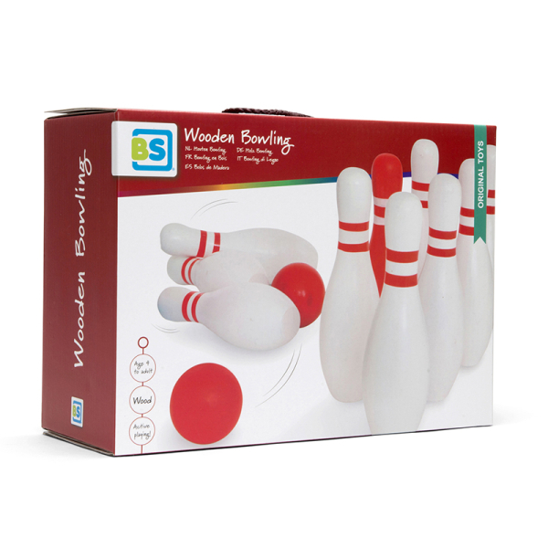 Ξύλινο Παιχνίδι Bs Toys Bowling Red & White