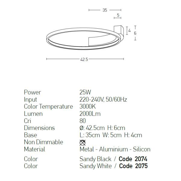 Απλίκα Τοίχου Led Dimmable Zambelis 2074 Sandy Black