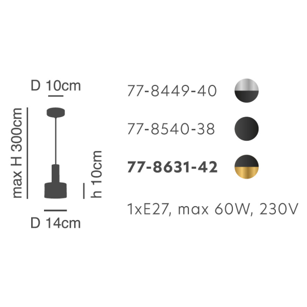 Φωτιστικό Οροφής Μονόφωτο Homelighting 77-8449 Nickel/Black