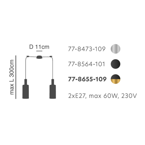 Φωτιστικό Οροφής Δίφωτο Homelighting 77-8473 Nickel/White