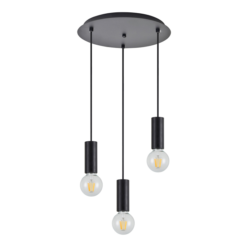 Φωτιστικό Οροφής Τρίφωτο Homelighting Adept Tube 77-8480 Black