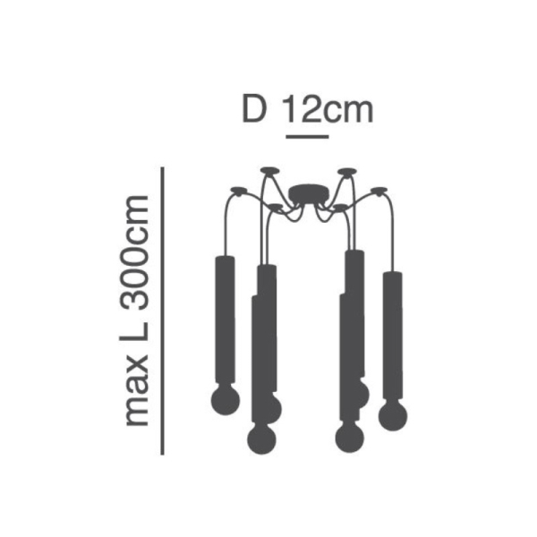 Φωτιστικό Οροφής Πολύφωτο Homelighting Adept Tube 77-8669 Black