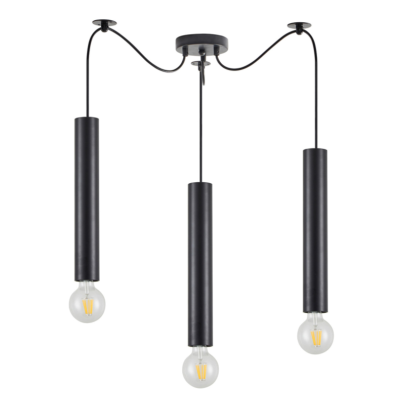 Φωτιστικό Οροφής Τρίφωτο Homelighting Adept Tube 77-8670 Black