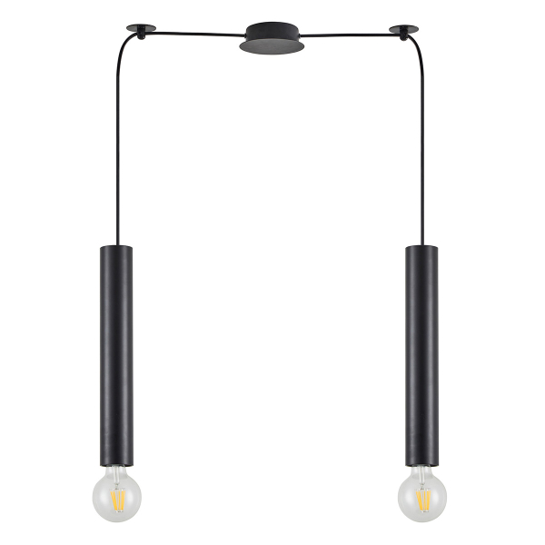 Φωτιστικό Οροφής Δίφωτο Homelighting Adept Tube 77-8671 Black