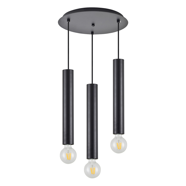 Φωτιστικό Οροφής Τρίφωτο Homelighting Adept Tube 77-8672 Black