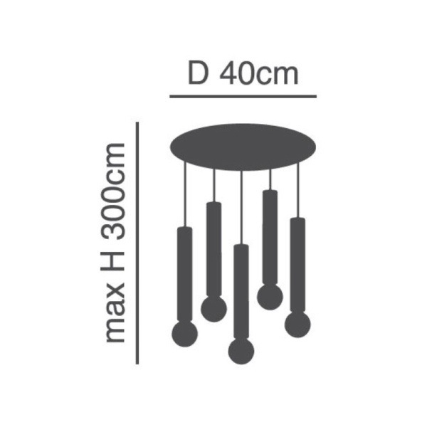 Φωτιστικό Οροφής Πολύφωτο Homelighting Adept Tube 77-8673 Black