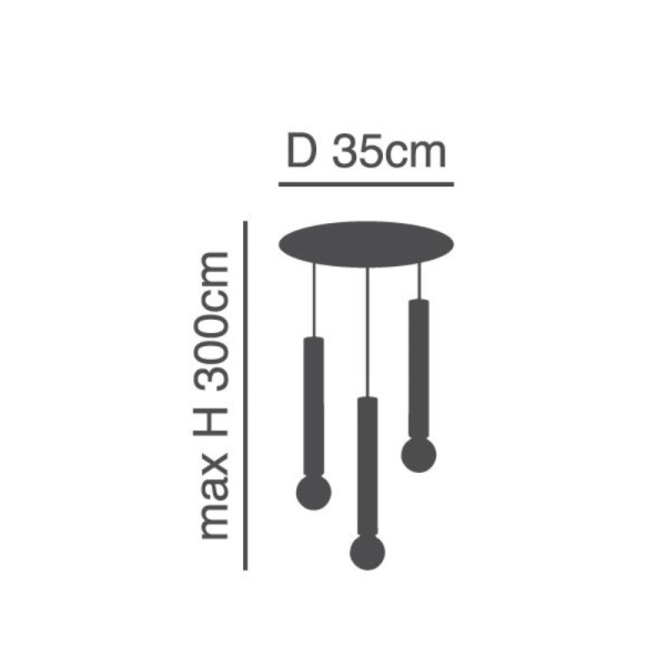 Φωτιστικό Οροφής Τρίφωτο Homelighting Adept Tube 77-8682 Gold