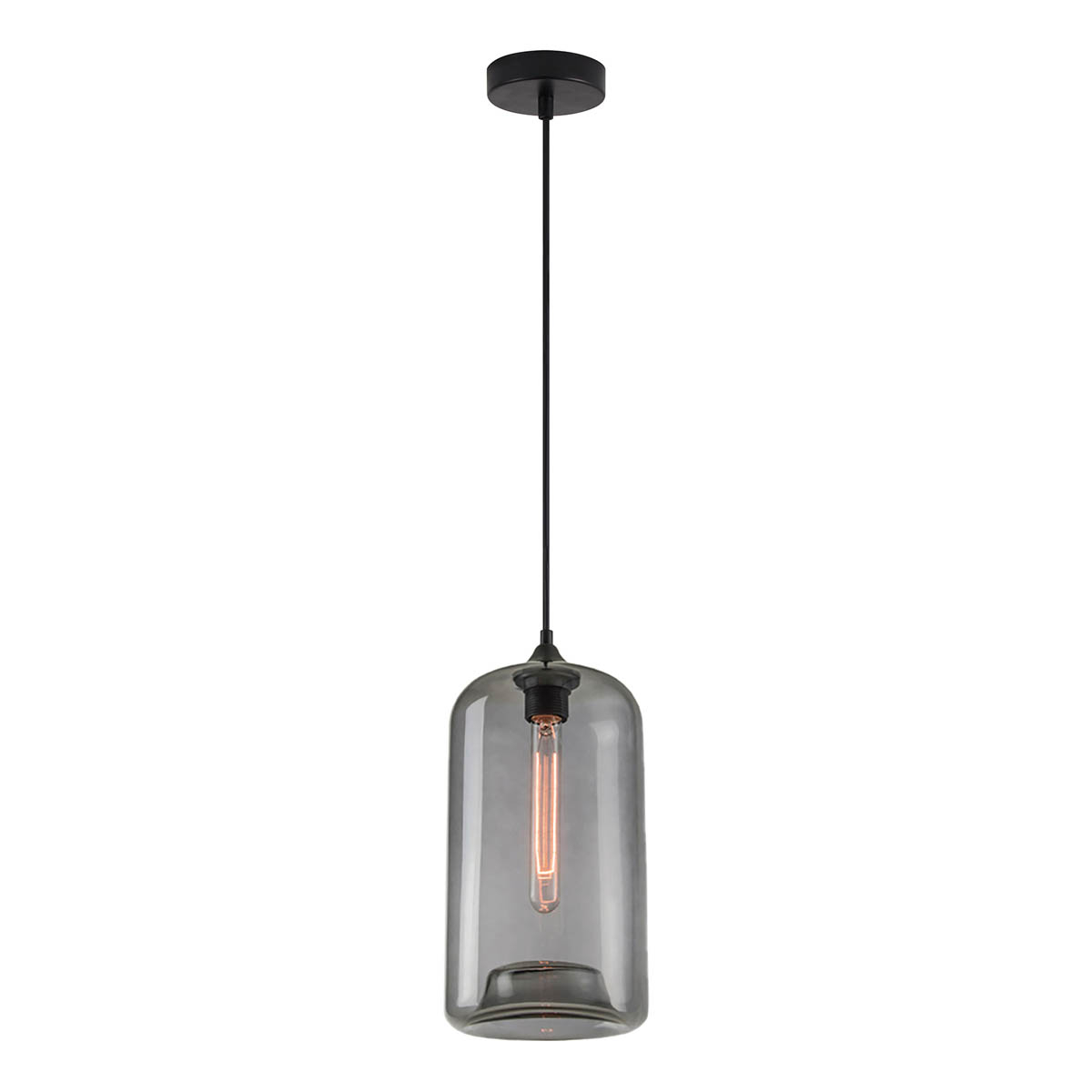 Φωτιστικό Οροφής Μονόφωτο Homelighting Feint 77-8781 Smoked Glass