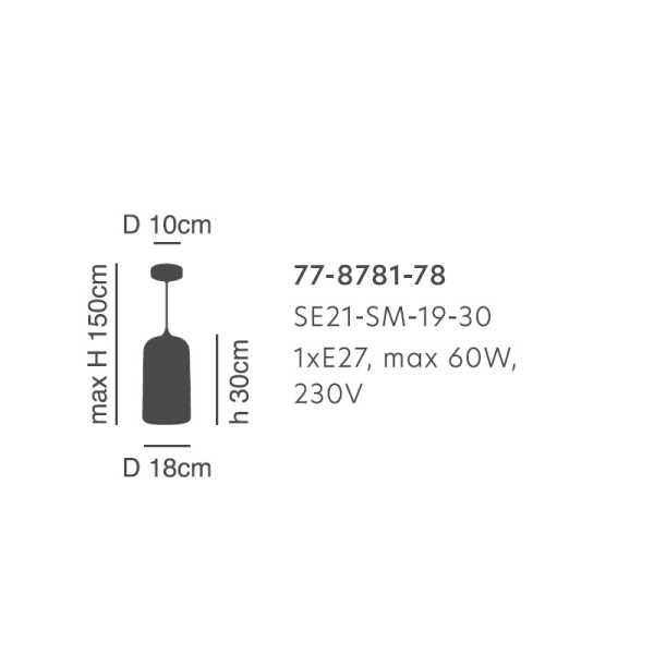 Φωτιστικό Οροφής Μονόφωτο Homelighting Feint 77-8781 Smoked Glass