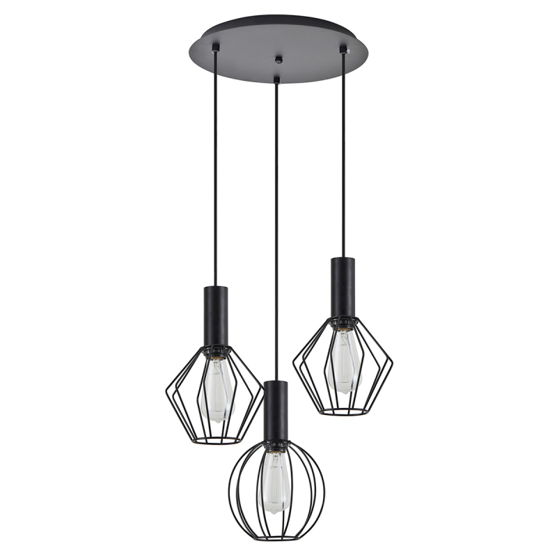 Φωτιστικό Οροφής Τρίφωτο Homelighting Adept Flex 77-8905 Black