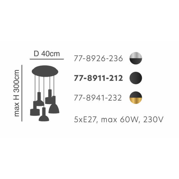 Φωτιστικό Οροφής Πολύφωτο Homelighting 77-8926 Flex Nickel