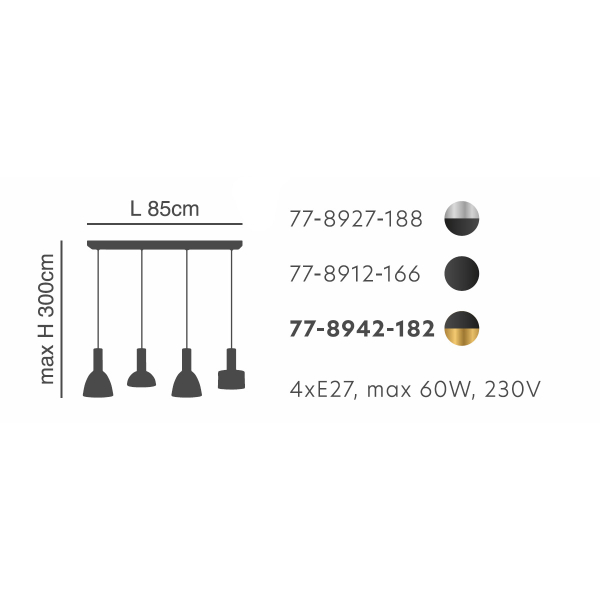 Φωτιστικό Οροφής Πολύφωτο Homelighting 77-8927 Flex Nickel