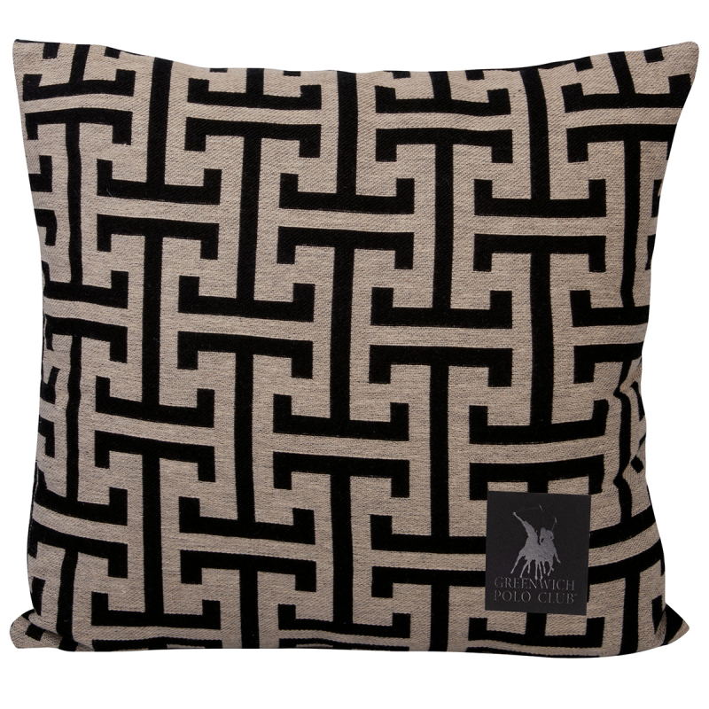 Διακοσμητικό Μαξιλάρι (40x40) Greenwich Polo Club 3902 Beige-Black