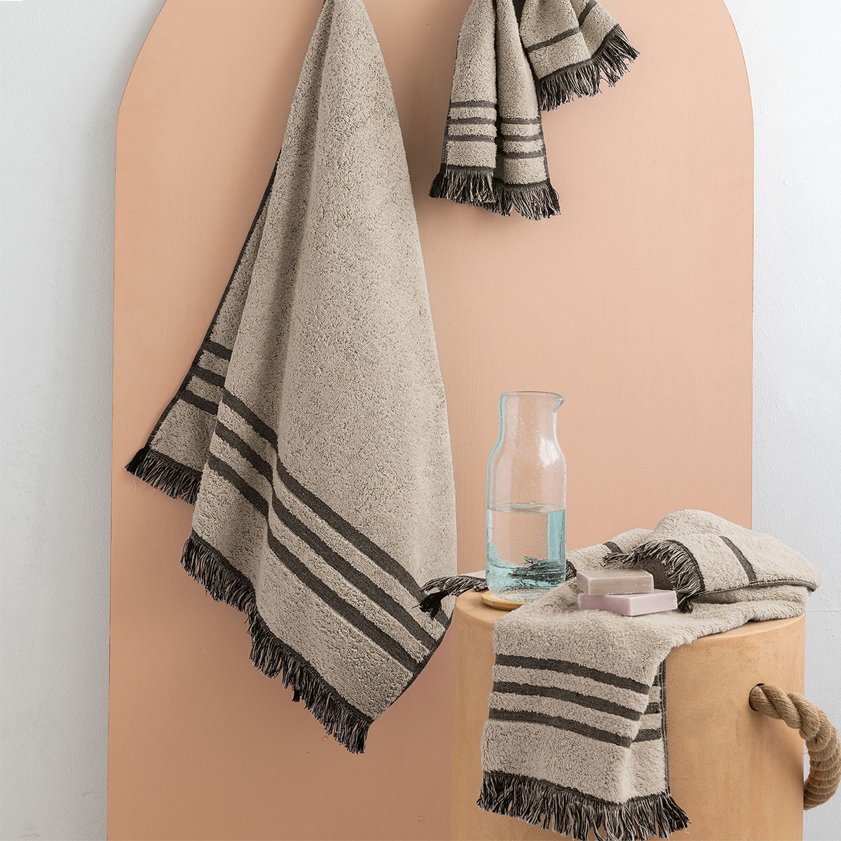 Πετσέτες Μπάνιου (Σετ 3τμχ) Palamaiki Towels Bay Beige 500gsm