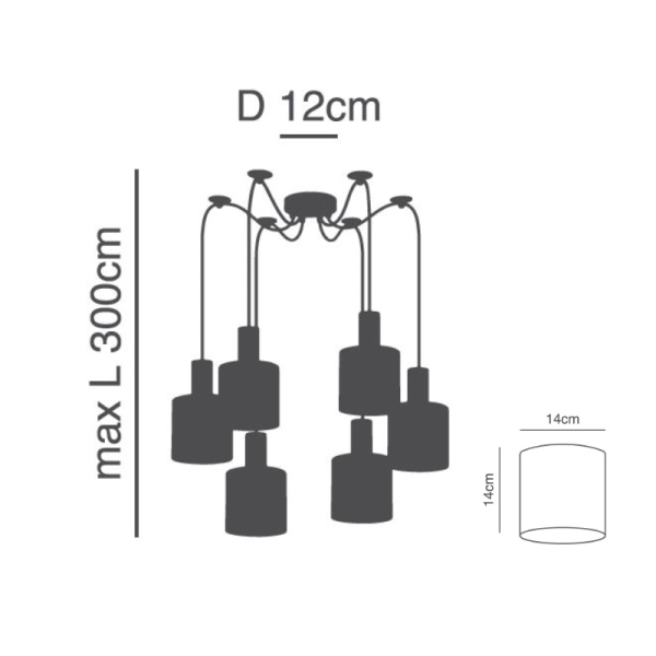 Φωτιστικό Οροφής Πολύφωτο Homelighting 77-8422 Nickel/Grey