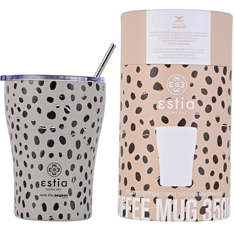 Ποτήρι Θερμός 350ml Estia Save The Aegean Leopard Taupe 01-16852