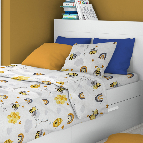 Πάπλωμα Μονό (160x240) Dimcol 545 Honey Bee White-Yellow