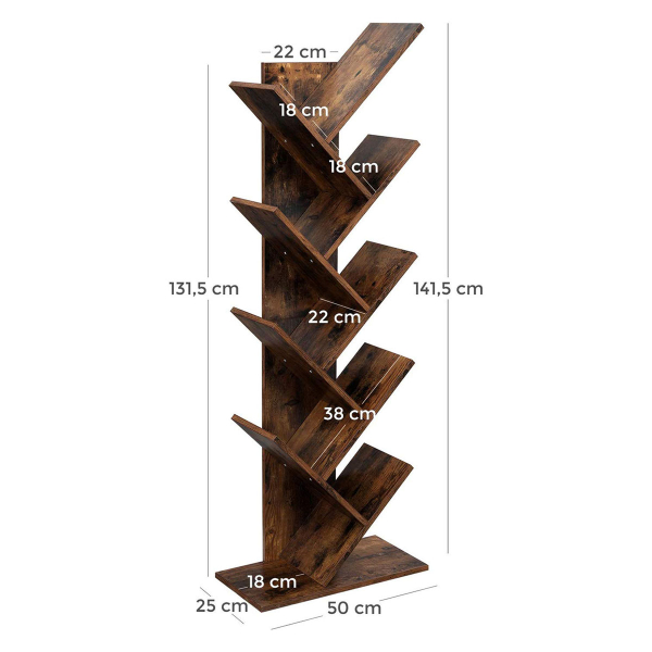 Βιβλιοθήκη Δαπέδου 8 θέσεων (50x25x141.5) Vasagle LBC11BX