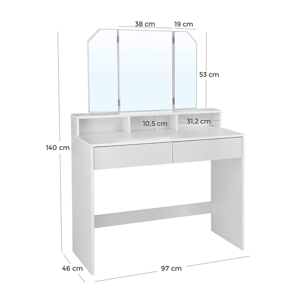 Μπουντουάρ Με Καθρέφτη (97x46x140) Vasagle RDT115W01